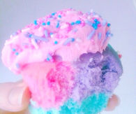 Cotton candy cupcake
