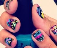 Girly colorful pattern nails