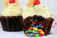M&M Filled Cupcakes