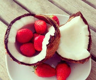 Coconut and strawberries
