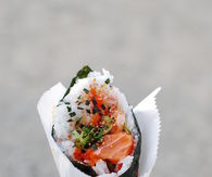 Salmon sushi wrap