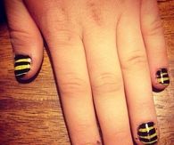 Black and yellow nails
