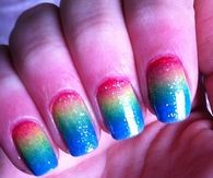 Rainbow gradient nails