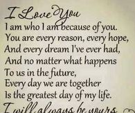 I love you