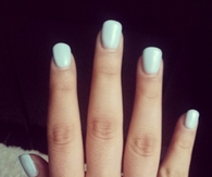 Mint green nails