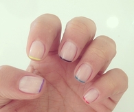 Colorful manicured nails