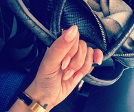 Coral shimmer nails