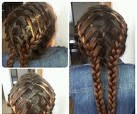 Waterfall braids into lace french braids