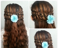 Flower crown to wavy hair