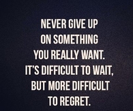 never give up