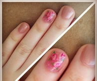 Floral rose nails