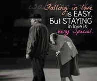 Staying in love is very special