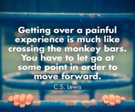 Getting over a painful experience is like crossing the monkey bars