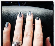 Black and white chevron nails