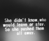 She pushed them all away