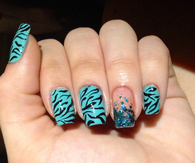 Blue zebra print nials