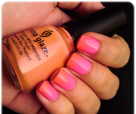Orange pink china glaze nails