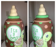 Its a boy baby bottle cake