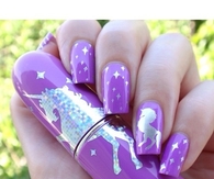 Purple unicorn nails