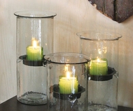 Large Glass Candle Holders