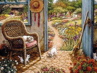 Kitties in the Garden by Janet Kruskamp
