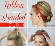 DIY Ribbon Wrapped braided Bun