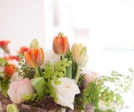 Mixed Flower Bouquet in Wooden Container