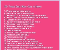 20 things girls want guys to know