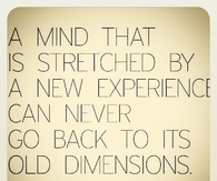 A mind that is stretched by a new experience