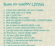 rules for a happy life
