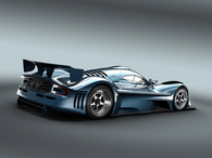 steel blue sports car
