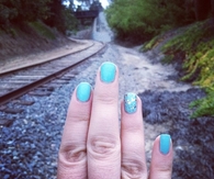 Blue nail art