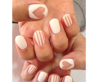 Heart and stripe nails