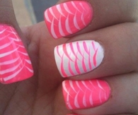 Pink swipe nail design