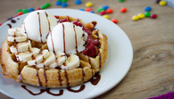 Banana ice cream waffles