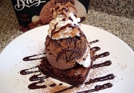 Brownie and ice cream