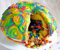 Candy filled cake