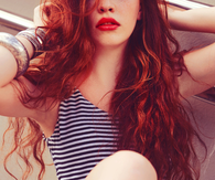 Brunette wavy hair
