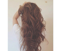 Brown curly hair