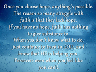 Struggle with faith