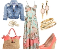 Summer Dress with Denim Jacket