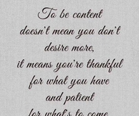 to be content