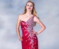 Maroon Off One Shoulder Long Dress