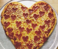 Heart pepperoni pizza
