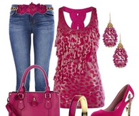 Jeans with Red Accessories
