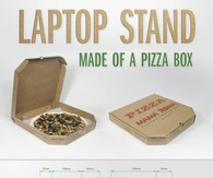 Laptop stand made out of a pizza box