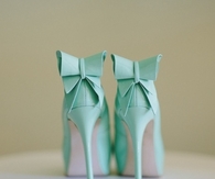Mint Green High Heels with Bows
