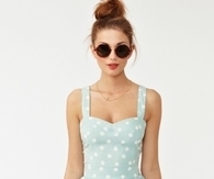Cute Mint Green with Dots Summer Dress