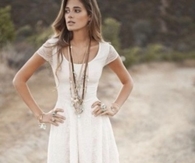 Short White Summer Dress with Short Boots