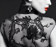 Black Lace Detail on Dress